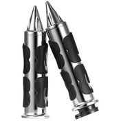 Resim Hightower Alüminyum Krom Motosiklet Tutma Sapı Ergonomik Dayanıklı Gidon Gripleri 