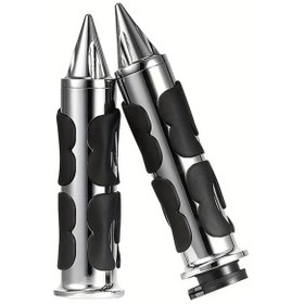 Resim Hightower Alüminyum Krom Motosiklet Tutma Sapı Ergonomik Dayanıklı Gidon Gripleri 