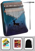 Resim KLX-510 Hakiki Ağaç Geyik Desenli Kalimba 17 Tuşlu Full Set Midex
