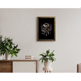 Resim Bk Home Osmanlı Arması Tasarımlı Doğal Masif Ahşap Çerçeveli Tabl (551057955) 