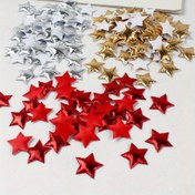 Resim 50 adet 1.9cm/0.75in 3D Sünger Kumaş Yıldız Sticker Kıyafet Ayakkabı, Çanta, Düğün DIY Aksesuarları 