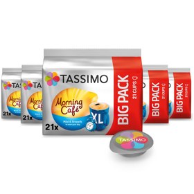 Resim Tassimo Morning Café XL Mild & Smooth Kapsüller, 105 Kahve Kapsülü, 5'li Paket, 5 x 21 İçecek - Tassimo Morning Café XL Hafif ve Pürüzsüz - 21 içecek / Mild & Smooth / 147 g (pack of 5) 