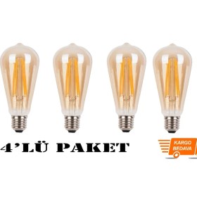 Resim Cata CT-4284 6W E27 Amber Rustik LED Ampul 6'lı Paket 