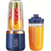Resim Topnotch 1 Adet Taşınabilir Blender Seti 2si 1 Arada Usb Şarjlı 2 Bardaklı 1500mah Lityum Pil Mavi 