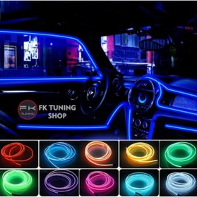 Resim FK TUNING Kırmızı Renk Neon Ip Led Ambiyans Aydınlatma Torpido , Kapı Vs. 2 Metre 