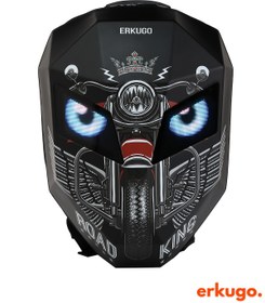 Resim ERKUGO Road King Led Gözlü Motor Sırt Çantası, Sırt Çantası, Telefon Kontrol Kask Taşıma Çantası, Led Çanta 