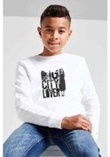 Resim Big City Lover Baskılı Unisex Çocuk Beyaz Sweatshirt (534768137) Beyaz 
