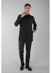 Resim Bisse Siyah Regular Fit Polyester Pardösü Trençkot Pardesü Trcn25y25001 D99 