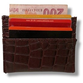 Resim Kadın Şık Deri Kartlık Bordo 