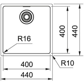 Resim Franke İnox Maris MRX 110-40 Tek Gözlü Tezgah Altı Çelik Eviye 122.0531.643 