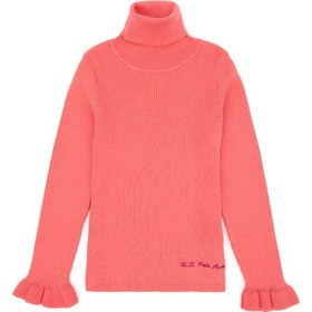 Resim U.S. Polo Assn. Kız Çocuk Nar Çiçeği Balıkçı Yaka Kazak 50297166-VR239 
