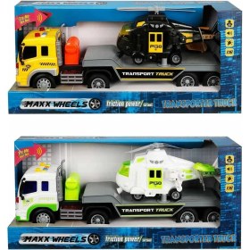 Resim Sunman Oyuncak Maxx Wheelss Sesli ve Işıklı 1:16 Transporter Helikopter Taşıyan Tır 40 cm 