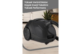 Resim Goldmaster Micro Siyah 2,5 Litre Kapasiteli Yıkanabilir Toz Torbalı 5 Yıl Garantili Elektrikli Süpürge 