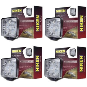 Resim Niken 9 Led Kare Off Road Sis Farı Çalışma Lambası 4 Adet 12-24v 27w 