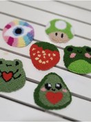 Resim MAMS ACCESSORIES 2'li Punch Bardak Altlığı Kahve Sunum Altlığı Punch Needle Coaster Araba Aksesuarı 8cm 