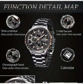 Resim Fochsia Lıge Erkek Spor Multifonksiyonlu Krom Çelik Kordonlu Kronograf Saati Silvery Diğer 