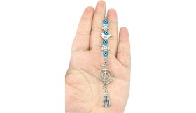 Resim Cam Nazar Kuş ve Çiçek Detaylı Metal Reiki Sembolü Araba Dikiz Ayna Süsü/püsküllü Araba Hediyesi 