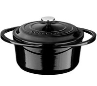 Resim Lava Döküm Yuvarlak Tencere Döküm Demir Kapak Heritage Serisi Çap 24cm Turuncu 