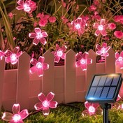 Resim FUNINGEEK Vişne Çiçeği Güneşli Dizili Işık, 20/50/100 LED, IPX4, 8 Mod, Düğme Kontrolü, Nikel Pil, Bahçe, Bahçe, Veranda, Noel, Düğün, Parti Dekoru, Güneşli Dekorasyonlar 