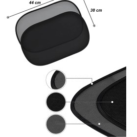 Resim Ankanorm Araç Arka Yan Cam Güneşlik Vantuzlu Oto Perde Seti Araç Perdesi 2 Adet 