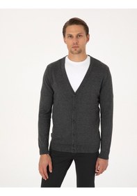Resim Pierre Cardin Erkek Koyu Gri Melanj Hırka Triko 50317330-vr128 Koyu Gri Melanj 