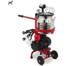 Resim Melasty Micro İkili Keçi Süt Sağma Makinesi Paslanmaz Güğüm - Silikon Memelik Micro Kuru Pompa 