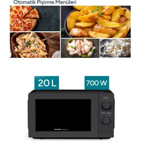 Resim Kumtel Siyah Smartwave Inverter Mikrodalga Hmın-05 