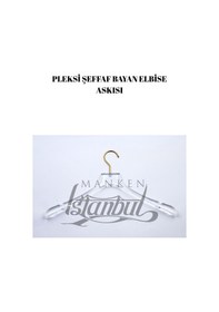 Resim Elbise Askısı 40 Cm Pleksi Şeffaf Gold Kancalı Ceket Palto Askısı Business Class 5 Adet Diğer 