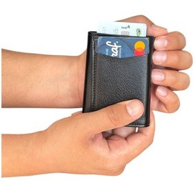 Resim Premium Serisi Özel Kutulu Lüks Deri Mekanizmalı Cüzdan Kemer Kartlık Ve Saat Erkek Seti Siyah 