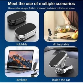 Resim Fortunelane 360 Dönen Katlanır Manyetik Tutucu - Güçlü Mıknatıs, Kaymaz, Evrensel Gümüş GÜMÜŞ 