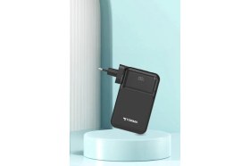 Resim Torima Taşınabilir 20000 Mah Type-C Lightning Hızlı Şarj Dijital Göstergeli 22,5W Powerbank TRM-1027 Siyah 
