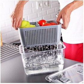 Resim Lossa Süzgeçli Ve Bölmeli Organizer Meyve Sebze Saklama Kabı 5 Lt 