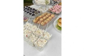 Resim Kübik Prizma Mika Plastik Şeffaf Kapaksız Sunum Kabı 200 cc .10.* Adet Tatlı & Meze ve Salata Kasesi 