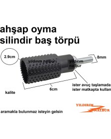 Resim Yıldırım Nalbur Ağaç Törpüsü Silindir Tip Ahşap Törpü Kafa Avuç Taşlama Matkap M14 