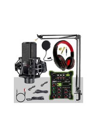 Resim Midex Mx-2020 Functional Paket-2 Stüdyo Mikrofon Ses Kartlı Mikser Kulaklık Stand 
