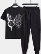 Resim uyguntarz Unisex Drawing Butterflies Baskılı 2'li Eşofman Takımı 