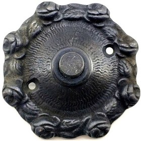 Resim Antika Tarz Dekoratif Pirinç Güllü Kapı Zili - 75mm, Oksit 