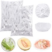 Resim 100 Adet Tek Kullanımlık Gıda Sınıfı Taze Tutma Kapakları - Mutfak, Buzdolabı, Artıklar, Meyve ve Sebzeler için Esnek Plastik Mühür - Ev, Piknik, Barbekü ve Restoran Kullanımı için İdeal, Piknik Aksesuarları | Şeffaf Sarma | Dayanıklı Taze Kapaklar, Gıda Saklama 