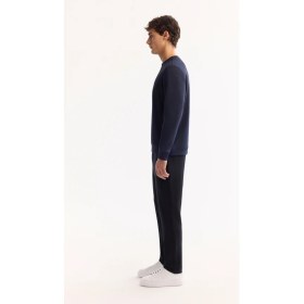 Resim AVVA Erkek Lacivert Bisiklet Yaka Pamuklu Bi-Stretch Baskılı Regular Fit Sweatshirt A52Y1247 