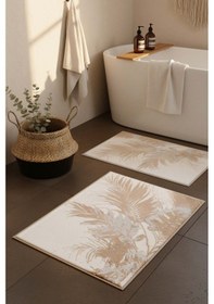 Resim Rivaistanbul Felix Ekru 2'li Yıkanabilir Banyo & Klozet Paspas Takımı Ekru 