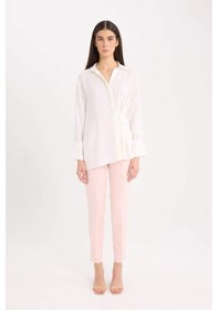Resim DeFacto Sigaret Saten Kumaş Pantolon Normal Bel Düz Paça J8743AZ25SMPN638 