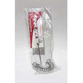 Resim abnturk Desenli Saplı Yaylı Paslanmaz Çelikten Kaliteli Hammaddeden Çırpıcı Karıştırıcı (23CM Uzunluğunda) 