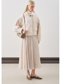 Resim Manuka Ekose Desenli Volanlı Etek Ekru Aw25etk00013-02 Ekru 