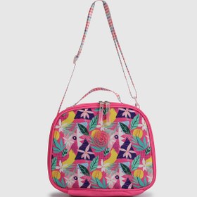 Resim Pembe Kaukko K9037 Double Stripe Pembe Beslenme Çantası 
