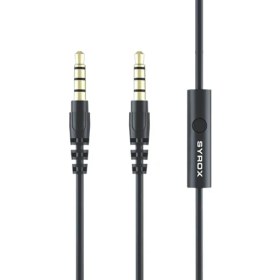 Resim Syrox C118 Audio Aux Mikrofonlu Ses Aktarım Kablosu 3.5mm 1.5mt 