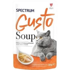Resim Spectrum Gusto Soup Tavuklu Somonlu ve Kabaklı Kedi Çorbası 1 Adet 50 Gr 