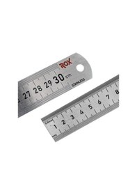Resim Rox 0199 Çift Taraflı Çelik Cetvel 300 Mm Gümüş 