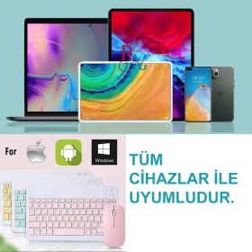 Resim Redmud Teknoloji Ipad Air 4.nesil 10.9 Inç ile Uyumlu Tablet Kılıfı ve Klavye Mouse Set Kalem Bölmeli Smart Kılıf 