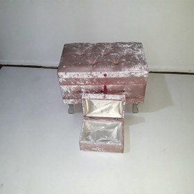 Resim Bengi Ticaret Çeyiz Sandık 17637 Kapitone Küçük Model 2Li Pembe Kadifem Kumaş İçi Tela El Yapım 