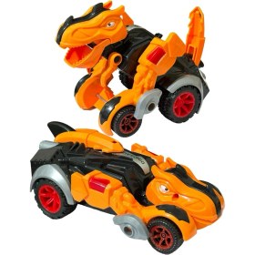 Resim Trust Store Trex Dinazor Figür Araba Sürtmeli Teker Transformers Robot Dinozor 15CM Turuncu 